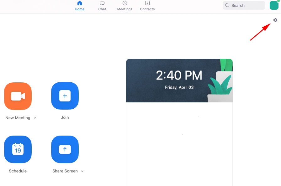 Zoom Virtual Background Setup Step 1